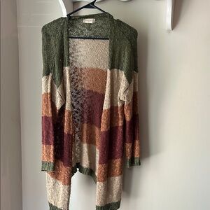 Striped Green and Brown Women's Sweater
